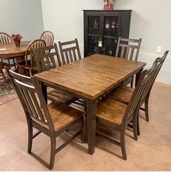 Solid Wood Dining Table (6 Chairs Included)